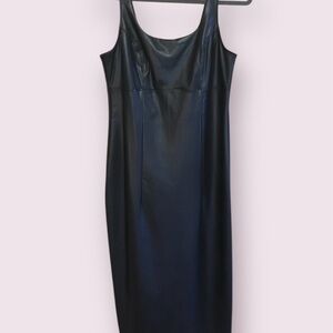 Sofia by Sofia Vergara Black Sleeveless leather look dress